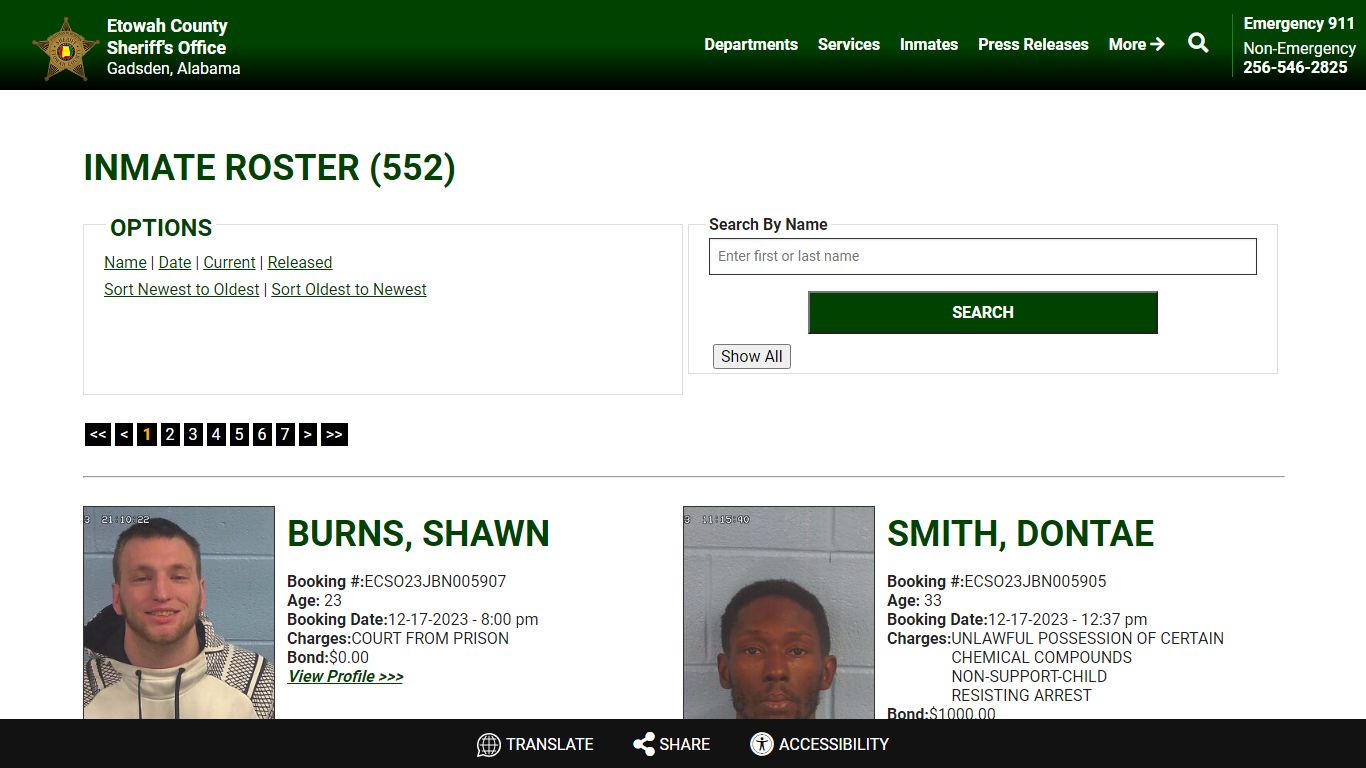 Inmate Roster - Current Inmates Booking Date Descending - Etowah County ...
